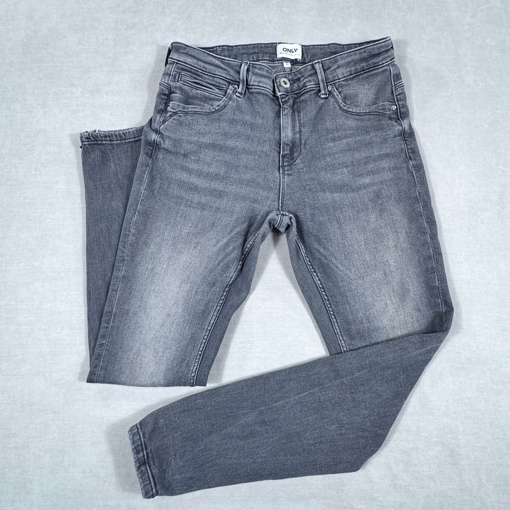 ONLY Blue Denim Jeans Womens Size‎ 30x32 Gray Wash Skinny Leg Zipper Ankle